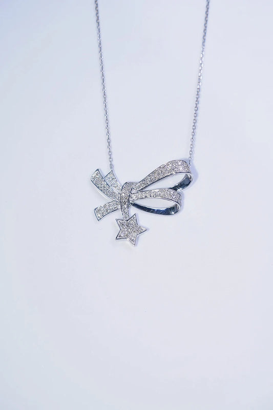 18K White Gold 0.45carat Real Natural Diamond Pendant Necklace