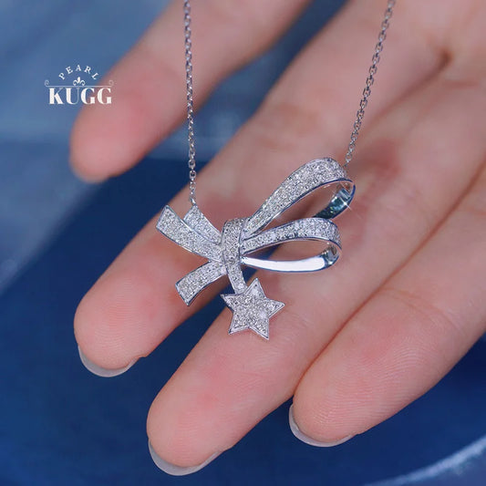 18K White Gold 0.45carat Real Natural Diamond Pendant Necklace
